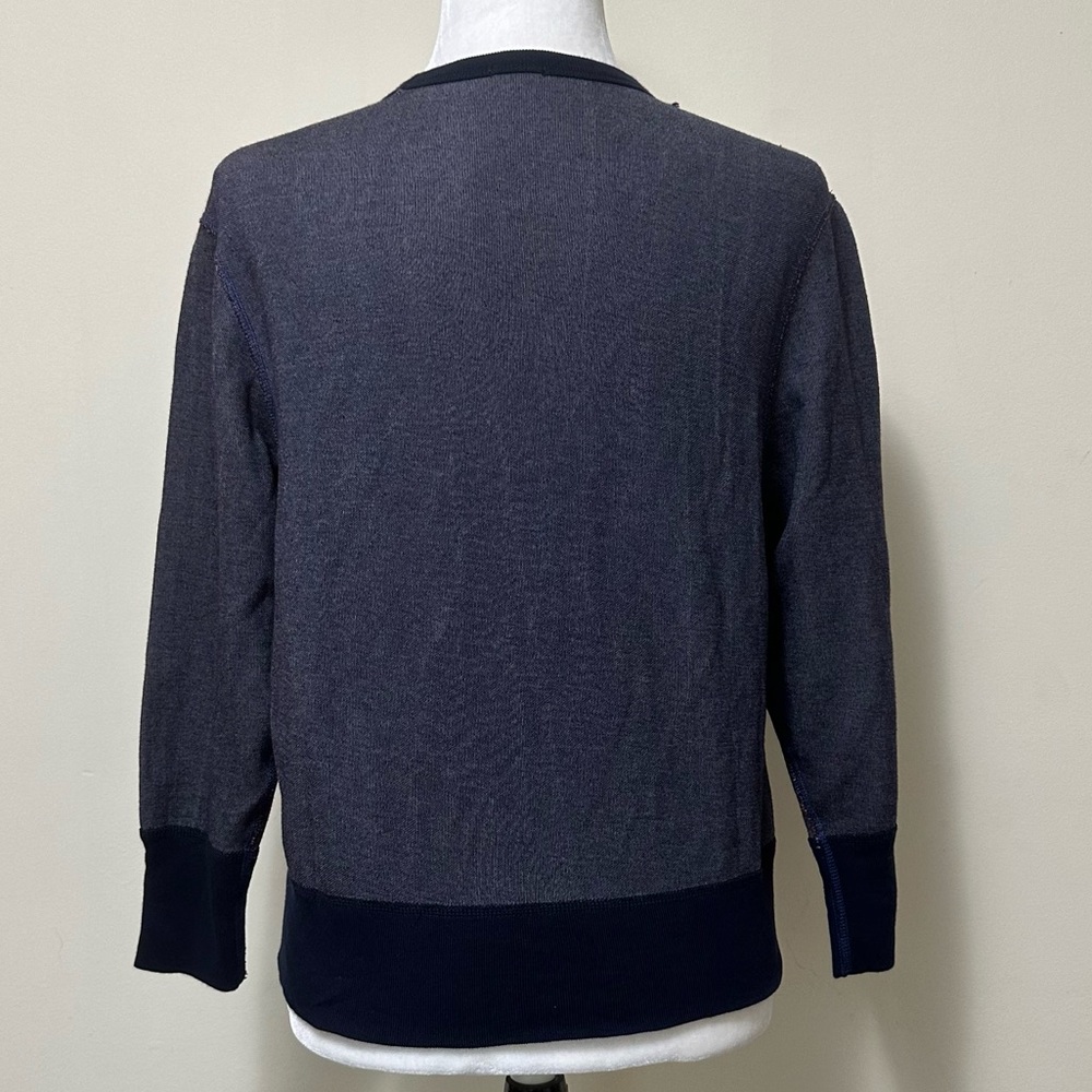 J Crew Black Label Blue Crush Velvet Beads Silver Tinsel Fringe Pullover Top S/M - Picture 11 of 15